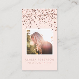 Blush roze confetti foto fotografie typografie visitekaartje