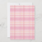 Blush Roze Coquette Bow Meisjes Doop Uitnodiging (Achterkant)