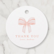 Blush Roze Coquette Bow Verjaardagsfeest Dank u