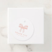 Blush Roze Coquette Bow Verjaardagsfeest Dank u Bedankjes Labels (In situ)