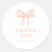 Blush Roze Coquette Bow Verjaardagsfeest Dank u