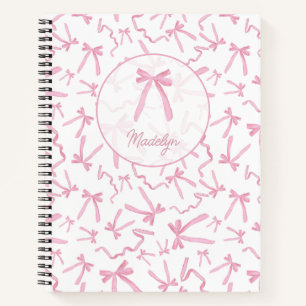 Blush roze coquette lint patroon gepersonaliseerd notitieboek