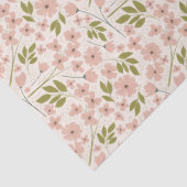 Blush roze, Cream Spring Floral gepatterd Tissuepapier (Detail)