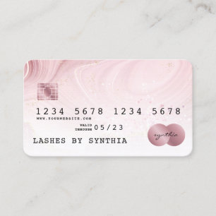 Blush roze creditcard toevoegen logo visitekaartje