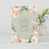 Blush roze crème pioen bloemblaadjes Vrijgezellenf Kaart (Staand voorkant)