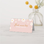Blush Roze Daisy Verjaardagsfeestje Plaats Kaart (Voorkant)