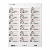 Blush Roze Damast Vogelkooi RSVP Label (Full Sheet)