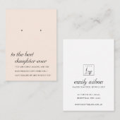 BLUSH ROZE DOCHTER VRIEND EARRING DISPLAY KAART PLAATSKAARTJE (Voorkant / Achterkant)