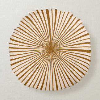 Blush roze, donkere chocolade, bruin stripe patroo rond kussen