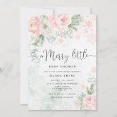 Blush roze een Merry Little Baby shower Kaart (Voorkant)