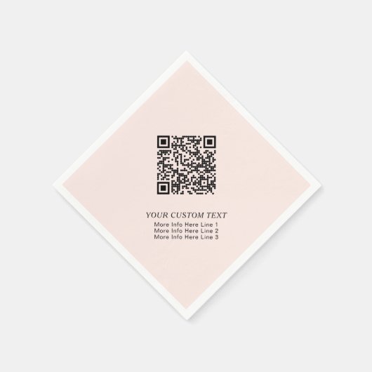 Blush Roze Eenvoudige Business QR Code Promotie Servet (Hoek)