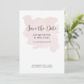 Blush Roze Eenvoudige Elegant Moderne Manuscript W Save The Date (Staand voorkant)