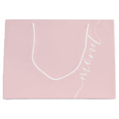 Blush Roze eenvoudige scriptnaam Bridesmaid Groot Cadeauzakje (Voorkant)