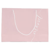 Blush Roze eenvoudige scriptnaam Bridesmaid Groot Cadeauzakje (Achterkant)