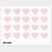 Blush roze effen kleur blanco hart sticker (Vel)