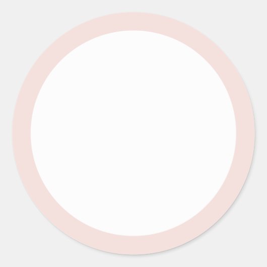 Blush roze effen kleur rand blanco ronde sticker (Voorkant)