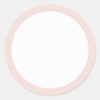 Blush roze effen kleur rand blanco ronde sticker