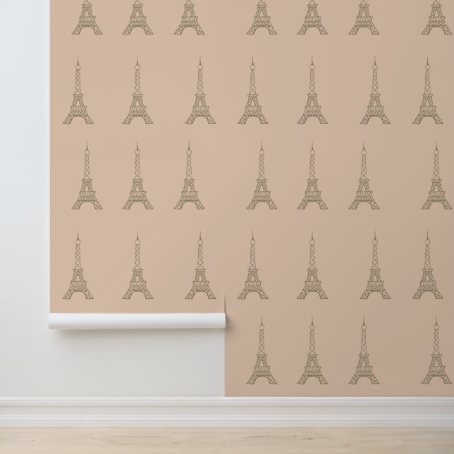 Blush Roze Eiffeltoren Wallpaper Behang (Applicatie)