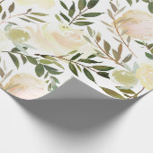 Blush roze eiwit Waterverf bloemen Cadeaupapier (Hoek)