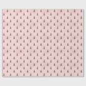 Blush roze elegante kerstbomen cadeau cadeaupapier (Vlak)