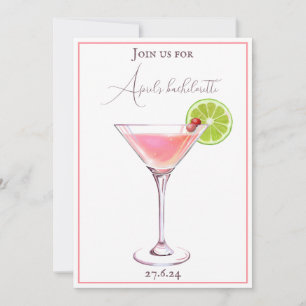 Blush roze en aubergine klassieke cocktail kaart