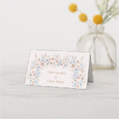 Blush Roze en Blauwe Waterverf Bloemenbruiloft (Voorkant)