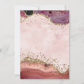 Blush roze en Bourgondische agaat bruiloft Kaart (Achterkant)