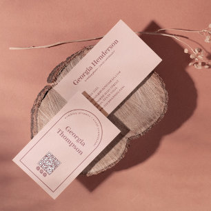 Blush Roze en Donker Roos Roze Minimalist Visitekaartje