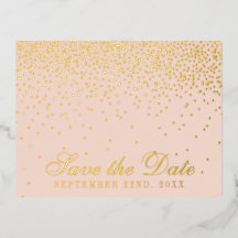 Blush roze en glam Confetti Save the Date Real