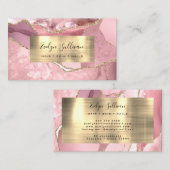 Blush Roze en Gold Agate Visitekaartje (Voorkant / Achterkant)