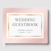 Blush roze en Gold Elegant Simple Modern Wedding Gastenboek (Voorkant)