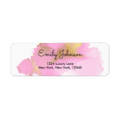 Blush Roze en Gold Foil Wash Girly Etiket (Voorkant)