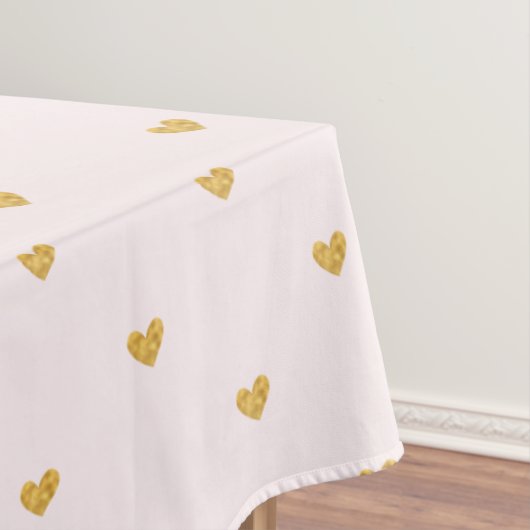 Blush roze en Gold Hearts Tafelkleed (Voorbeeld)
