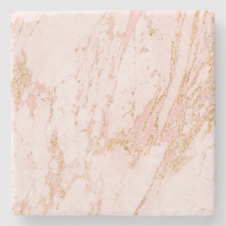Blush roze en Gold Modern Trend Accent Stenen Onderzetter