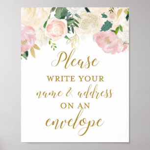 Blush Roze en Gold Vrijgezellenfeest Sign Poster