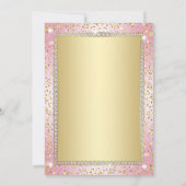 Blush roze en goud 50ste verjaardag uitnodiging (Achterkant)
