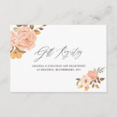 Blush Roze en Goud Bloemen Bruids Gift Registry Informatiekaartje (Voorkant)