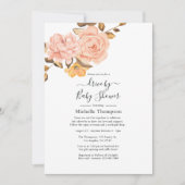 Blush Roze en Goud Bloemen Drive Door Douche Kaart (Voorkant)