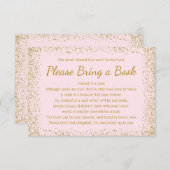 Blush Roze en Goud Breng een Boek Kaarten (Voorkant / Achterkant)