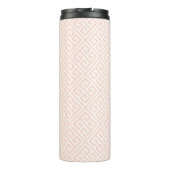 Blush Roze en Goud Griekse Sleutel Monogram Thermosbeker (Achterkant)