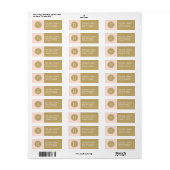 Blush Roze en Goud Quatrefoil Monogram Etiket (Full Sheet)