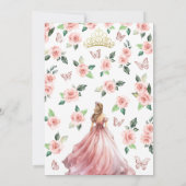 Blush roze en goud Quinceañera Kaart (Achterkant)