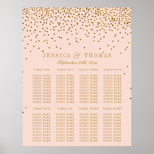 Blush roze en gouden Confetti bruiloft Poster