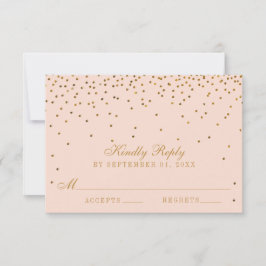 Blush roze en gouden Confetti bruiloft RSVP