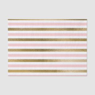 Blush roze en gouden folie streep verjaardagsfeest tissuepapier