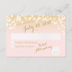 Blush Roze en Gouden Sparkle Lights RSVP