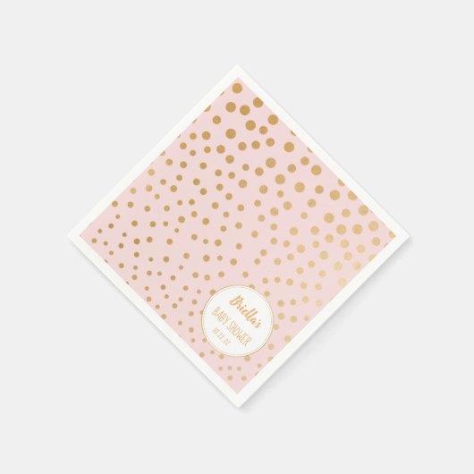 Blush roze en gouden stippen meisje baby shower th servetten (Hoek)