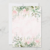Blush roze en Greenery Leaves Chic Wedding Kaart (Achterkant)