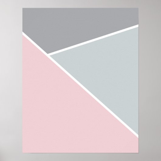 Blush roze en grijs geometrisch Poster (Voorkant)
