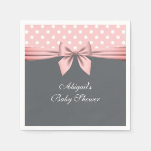 Blush roze en grijze pokken Baby shower Nap Servet